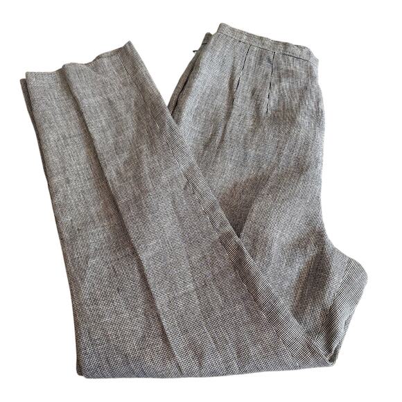 Talbots Pants - Talbots pants Irish linen black & white micro houndstooth lined trousers Sz 8